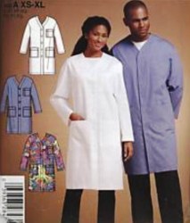 4929 UNISEX LONGER BUTTON SCRUB TYPE LS JACKET PATTERN XS-XL